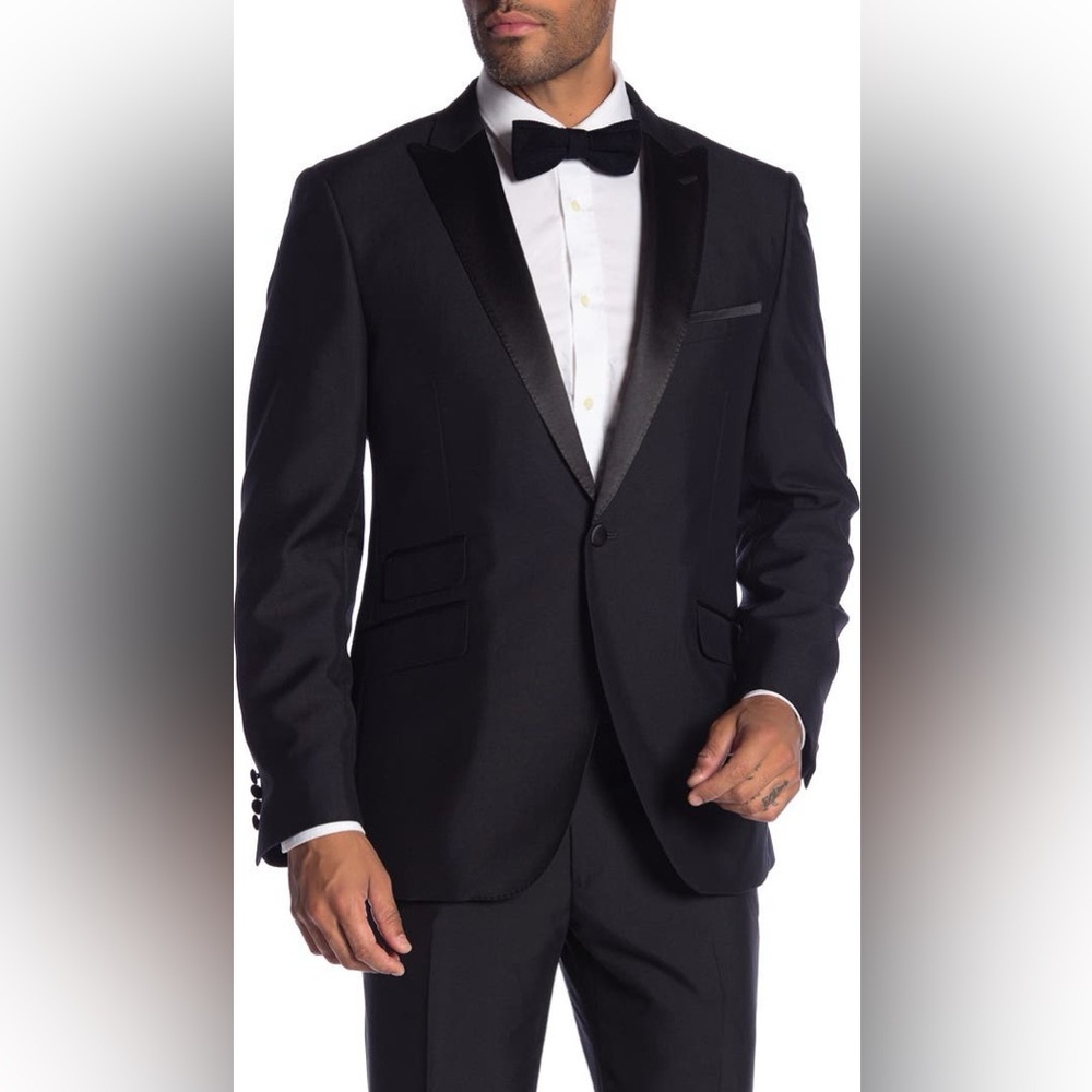 NWT Saville London Thruxton One Button Peak Lapel Modern Fit Tuxedo Jacket 38R